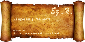 Szepessy Nanett névjegykártya